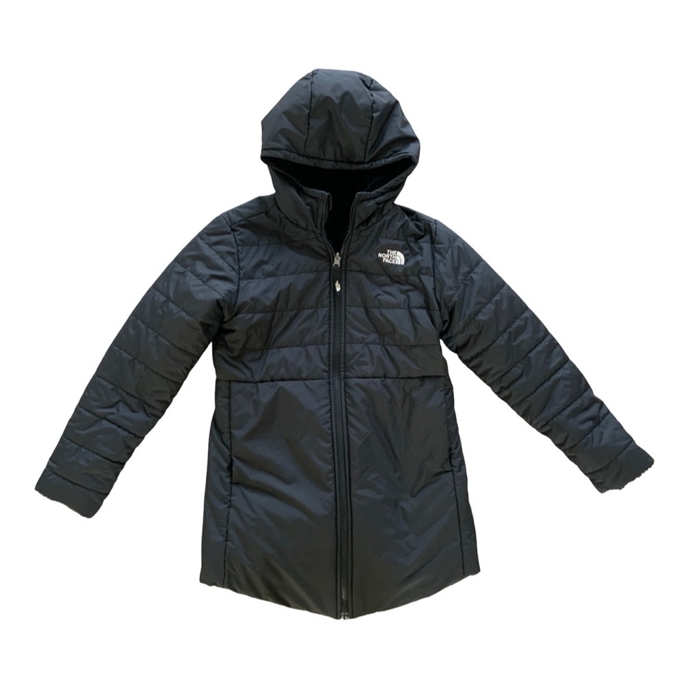 The North Face Girls Black Hooded Puffer Coat